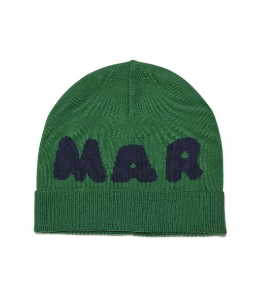 MARNI(マルニ)の「MARNI(マルニ)Kids & Junior ウールブレンドブランドロゴキャップ(ニットキャップ/ビーニー・キッズ・ネイビー/グリーン/レッド・Ⅲ/Ⅱ/Ⅰ)」の2枚目の写真