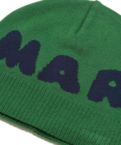 MARNI(マルニ)の「MARNI(マルニ)Kids & Junior ウールブレンドブランドロゴキャップ(ニットキャップ/ビーニー・キッズ・ネイビー/グリーン/レッド・Ⅲ/Ⅱ/Ⅰ)」の9枚目の写真