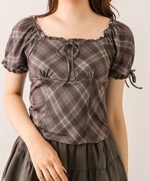 OLIVE des OLIVE | バイアスチェックトップス(Tシャツ/カットソー)