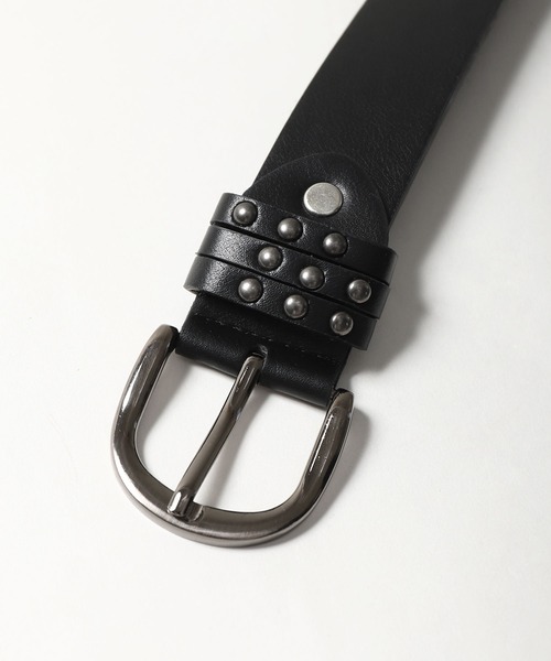 ZIP FIVE（ジップファイブ）の「【ZIP FIVE】2タイプ スタッズ ＆ ダブルホール ベルト（ベルト・メンズ・ブラック/ブラック系・FREE）」の8枚目の写真
