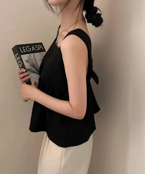 Dita Muaj.(ディータムアージュ)の「バックリボンシンプルチュニック(チュニック・レディース・ホワイト/ブラック/イエロー・FREE)」の7枚目の写真