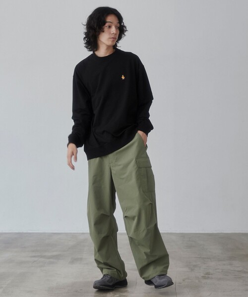 coen(コーエン)の「リップストップ6ポケットワイドカーゴパンツ(カーゴパンツ・メンズ・ブラック/オリーブ・S/M/L/XL)」の14枚目の写真