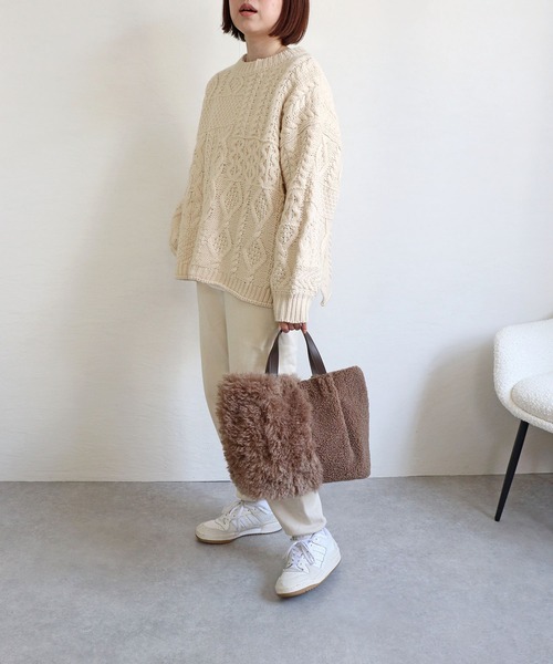 T・S・L(ティーエスエル)の「ファー切り替えトートバッグ(トートバッグ・レディース・アイボリー/グレー/モカ・FREE)」の18枚目の写真