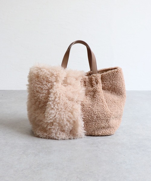 T・S・L(ティーエスエル)の「ファー切り替えトートバッグ(トートバッグ・レディース・アイボリー/グレー/モカ・FREE)」の9枚目の写真