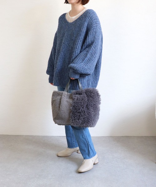 T・S・L(ティーエスエル)の「ファー切り替えトートバッグ(トートバッグ・レディース・アイボリー/グレー/モカ・FREE)」の17枚目の写真