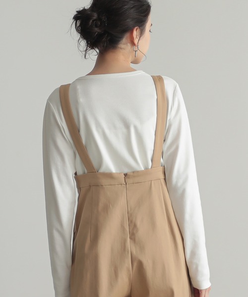 for/c(フォーシー)の「撥水チノカーブサロペットパンツ【サスティナブル】(チノパンツ・レディース・アイボリー/ベージュ/ブラック・LL/M/L)」の10枚目の写真
