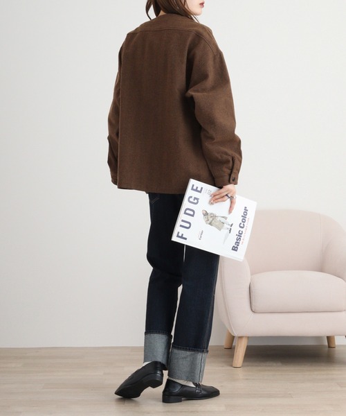 FUNALIVE(ファンアライブ)の「ウール混ヘリンボーン シャツカーデ(カーディガン/ボレロ・メンズ・グレー/ブラウン・L/M)」の12枚目の写真