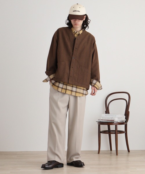 FUNALIVE(ファンアライブ)の「ウール混ヘリンボーン シャツカーデ(カーディガン/ボレロ・メンズ・グレー/ブラウン・L/M)」の19枚目の写真