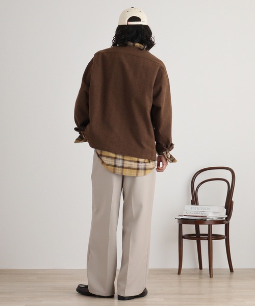 FUNALIVE(ファンアライブ)の「ウール混ヘリンボーン シャツカーデ(カーディガン/ボレロ・メンズ・グレー/ブラウン・L/M)」の20枚目の写真