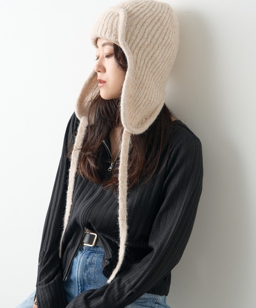 【暖かフーディタイプ♪2色】シャネル ニット帽 CIAOPANIC TYPY（チャオパニックティピー）の「耳付き2WAYニット