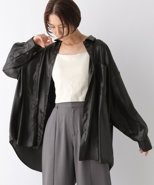 レザーシャツ レザー風BIGシャツ 139147（シャツ/ブラウス）｜LEPSIM