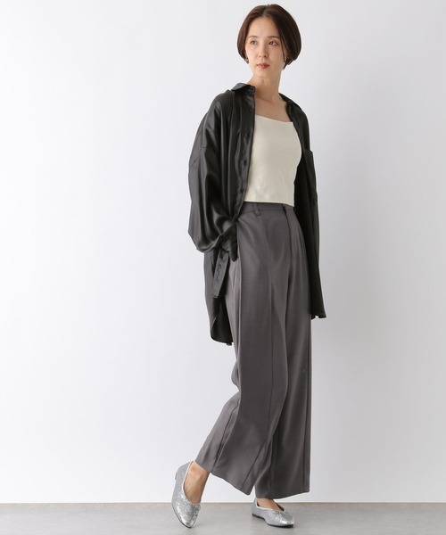 レザー風BIGシャツ 139147（シャツ/ブラウス）｜LEPSIM