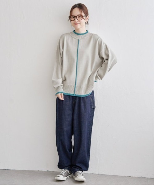 LBC（エルビーシー）の「配色リブプルオーバー（ニット/セーター・レディース・ミント/ダークラベンダー/グレー・M/L）」の10枚目の写真