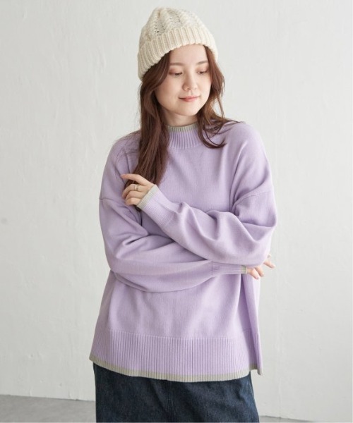 LBC（エルビーシー）の「配色リブプルオーバー（ニット/セーター・レディース・ミント/ダークラベンダー/グレー・M/L）」の14枚目の写真