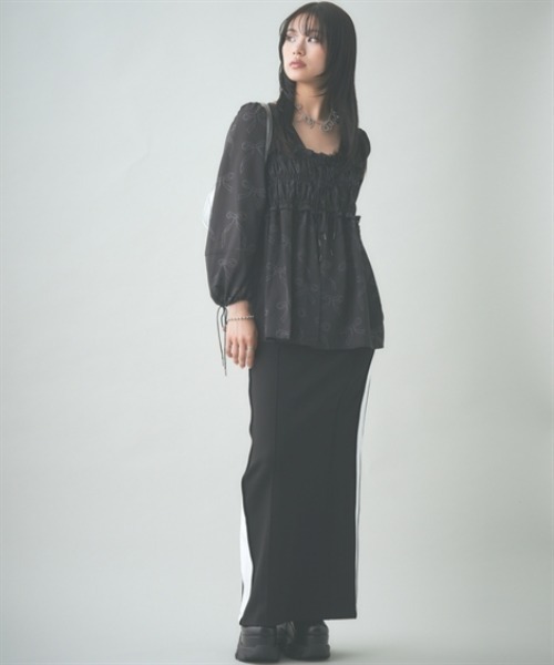 TTOL（トール）の「サイドラインリラックススカート（スカート・レディース・ベージュ/ブラック・M-L/L-XL）」の4枚目の写真