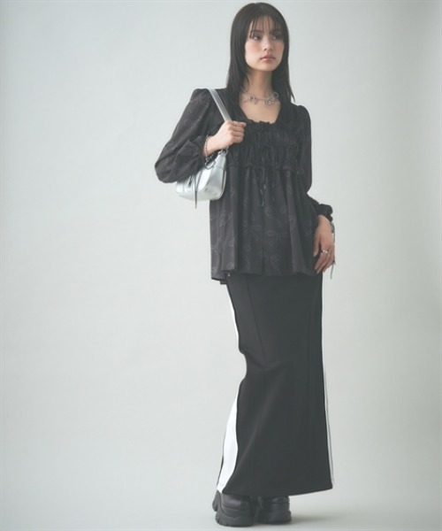 TTOL（トール）の「サイドラインリラックススカート（スカート・レディース・ベージュ/ブラック・M-L/L-XL）」の7枚目の写真