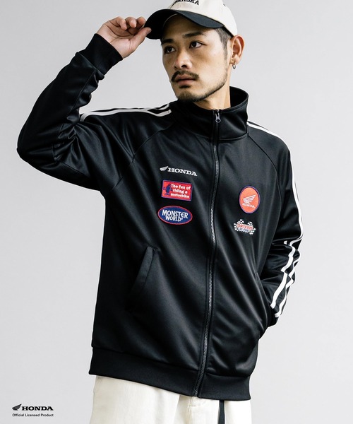 HONDA × MONSTER WORLD ラグラン切替 刺繍ワッペントラック