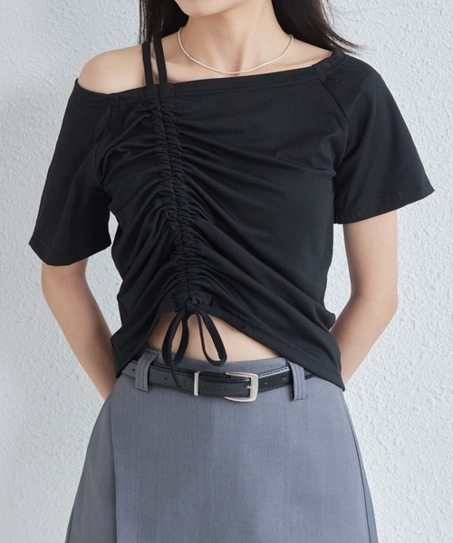 MAISON DE THERESE(メゾン ド テレーズ)の「オフショルダー ギャザーTシャツ(Tシャツ/カットソー・レディース・ブラック/グリーン/ホワイト・M)」の17枚目の写真