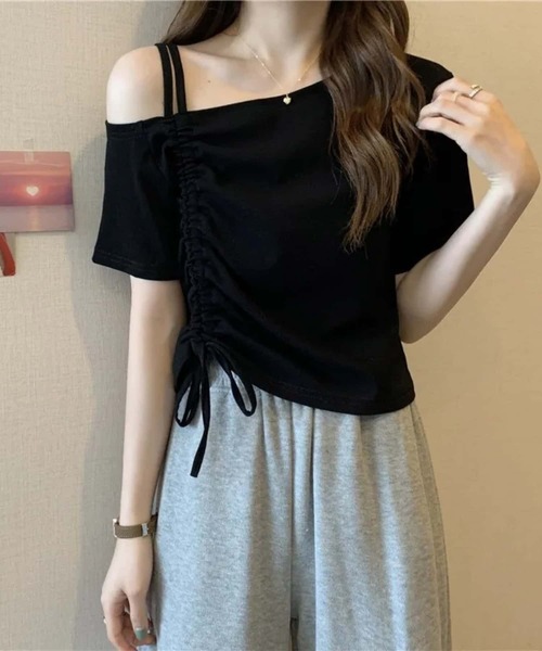 MAISON DE THERESE(メゾン ド テレーズ)の「オフショルダー ギャザーTシャツ(Tシャツ/カットソー・レディース・ブラック/グリーン/ホワイト・M)」の20枚目の写真