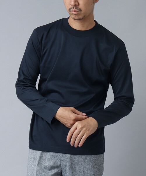 NOLLEY’S（ノーリーズ）の「【ACTIVE SECT】《限定展開》マルチファンクション ハーフモックロンT（Tシャツ/カットソー・メンズ・ブラック/ダークネイビー/ホワイト・S/L/XL/M）」の3枚目の写真