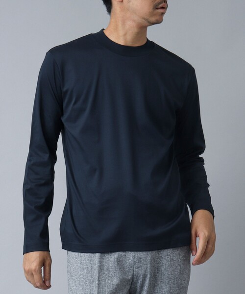 NOLLEY’S（ノーリーズ）の「【ACTIVE SECT】《限定展開》マルチファンクション ハーフモックロンT（Tシャツ/カットソー・メンズ・ブラック/ダークネイビー/ホワイト・S/L/XL/M）」の21枚目の写真