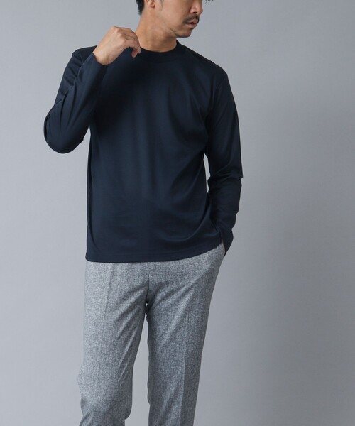 NOLLEY’S（ノーリーズ）の「【ACTIVE SECT】《限定展開》マルチファンクション ハーフモックロンT（Tシャツ/カットソー・メンズ・ブラック/ダークネイビー/ホワイト・S/L/XL/M）」の14枚目の写真