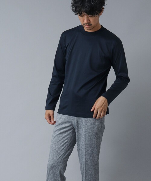 NOLLEY’S（ノーリーズ）の「【ACTIVE SECT】《限定展開》マルチファンクション ハーフモックロンT（Tシャツ/カットソー・メンズ・ブラック/ダークネイビー/ホワイト・S/L/XL/M）」の15枚目の写真