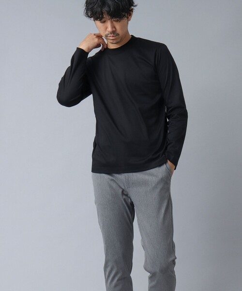 NOLLEY’S（ノーリーズ）の「【ACTIVE SECT】《限定展開》マルチファンクション ハーフモックロンT（Tシャツ/カットソー・メンズ・ブラック/ダークネイビー/ホワイト・S/L/XL/M）」の4枚目の写真