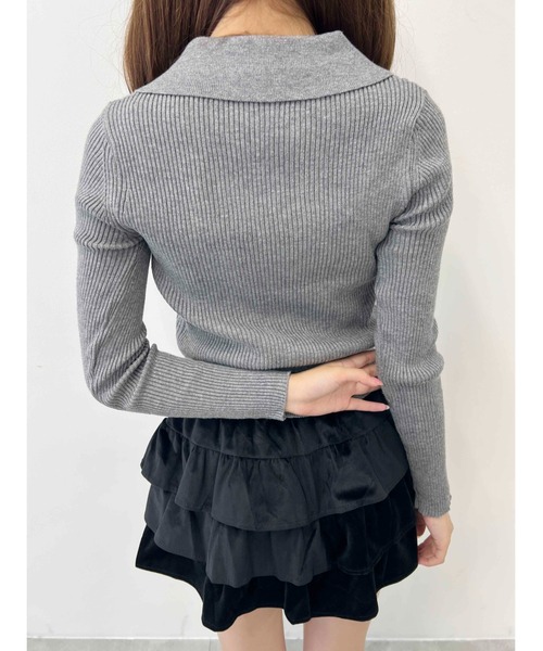 PHILLY（フィリー）の「【PHILLY】レースアップエリツキニット（ニット/セーター・レディース・ホワイト/グレー/ブラック・FREE）」の17枚目の写真