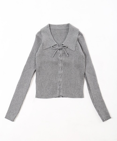 PHILLY（フィリー）の「【PHILLY】レースアップエリツキニット（ニット/セーター・レディース・ホワイト/グレー/ブラック・FREE）」の20枚目の写真