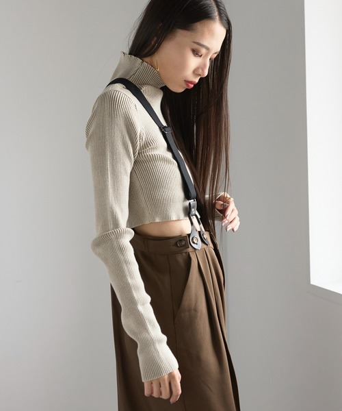 MAISON BREEZE（メゾンブリーズ）の「【MAISON BREEZE】ストーンウォッシュハイネッククロップドプルオーバーニット　DTK（ニット/セーター・レディース・ブラック/ブルー/グレー/ライトグレー・FREE）」の8枚目の写真