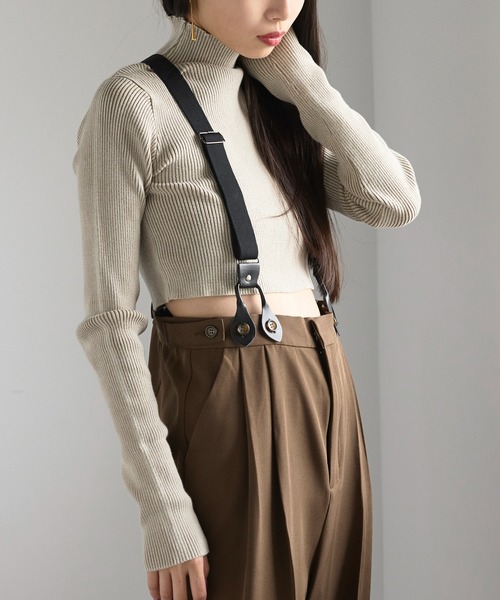 MAISON BREEZE（メゾンブリーズ）の「【MAISON BREEZE】ストーンウォッシュハイネッククロップドプルオーバーニット　DTK（ニット/セーター・レディース・ブラック/ブルー/グレー/ライトグレー・FREE）」の7枚目の写真