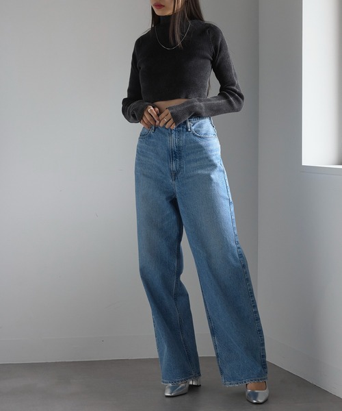 MAISON BREEZE（メゾンブリーズ）の「【MAISON BREEZE】ストーンウォッシュハイネッククロップドプルオーバーニット　DTK（ニット/セーター・レディース・ブラック/ブルー/グレー/ライトグレー・FREE）」の19枚目の写真