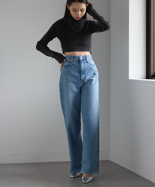 MAISON BREEZE（メゾンブリーズ）の「【MAISON BREEZE】ストーンウォッシュハイネッククロップドプルオーバーニット　DTK（ニット/セーター・レディース・ブラック/ブルー/グレー/ライトグレー・FREE）」の18枚目の写真