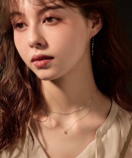 Jolie Toujours(ジョリトゥジュール)の「【金属アレルギー軽減】〈silver925〉ペタルチェーンピアス(ピアス(両耳用)・レディース・シルバー・FREE)」の3枚目の写真