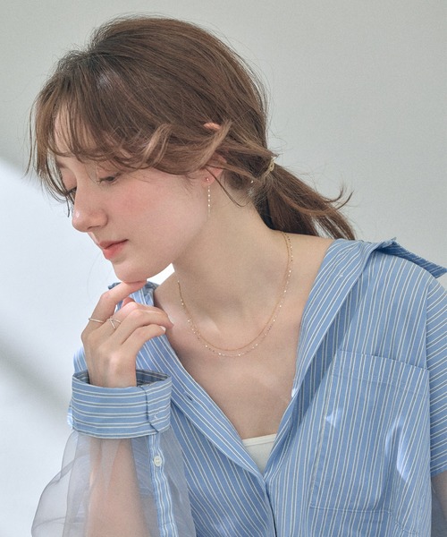 Jolie Toujours(ジョリトゥジュール)の「【金属アレルギー軽減】〈silver925〉ペタルチェーンピアス(ピアス(両耳用)・レディース・シルバー・FREE)」の8枚目の写真