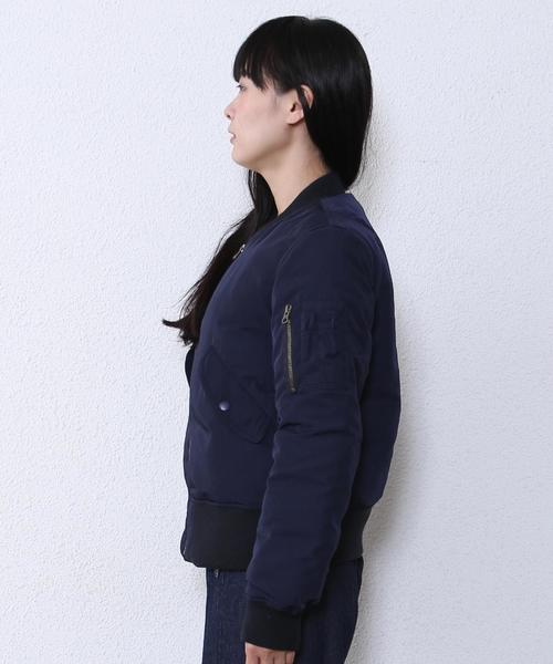 coen（コーエン）の「フェイクダウンMA-1（MA-1・レディース・オリーブ/ネイビー・LARGE/MEDIUM）」の9枚目の写真