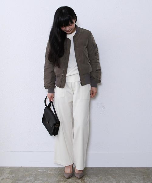 coen（コーエン）の「フェイクダウンMA-1（MA-1・レディース・オリーブ/ネイビー・LARGE/MEDIUM）」の8枚目の写真