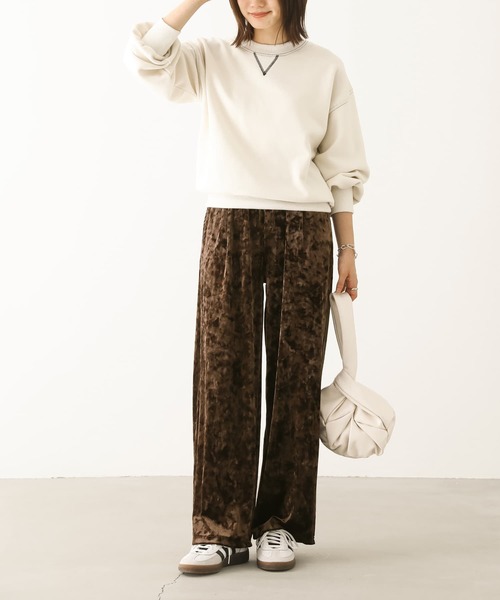 n'OrLABEL（ノアールレーベル）の「『クラッシュベロアワイドパンツ』（その他パンツ・レディース・ネイビー/ブラウン/チャコール・1/2）」の17枚目の写真