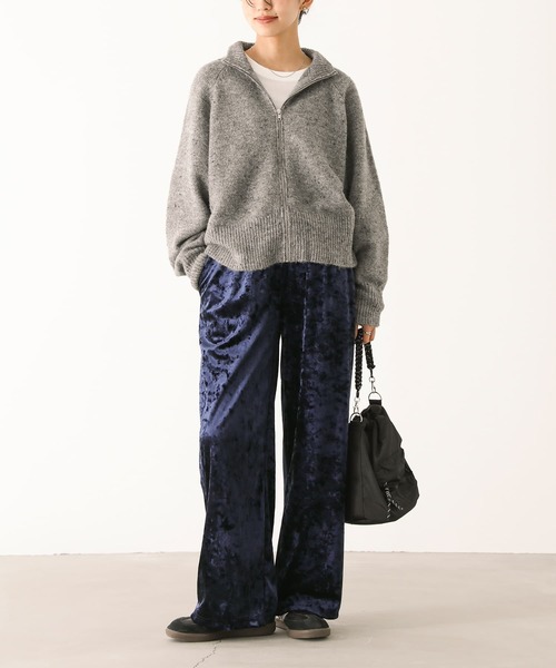 n'OrLABEL（ノアールレーベル）の「『クラッシュベロアワイドパンツ』（その他パンツ・レディース・ネイビー/ブラウン/チャコール・1/2）」の14枚目の写真