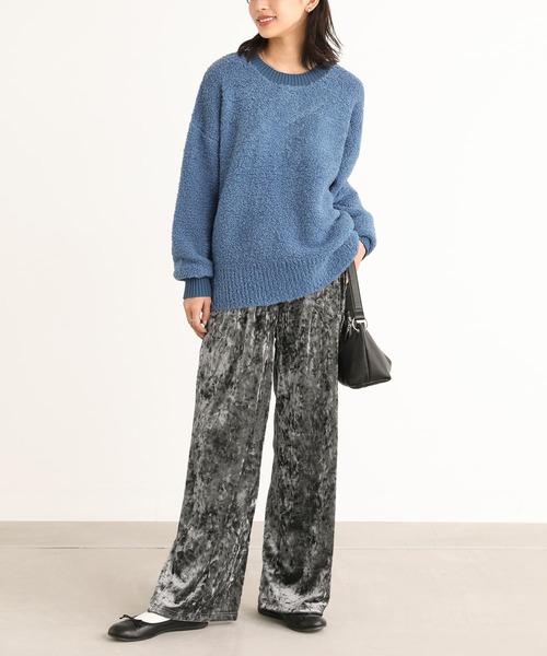 n'OrLABEL（ノアールレーベル）の「『クラッシュベロアワイドパンツ』（その他パンツ・レディース・ネイビー/ブラウン/チャコール・1/2）」の10枚目の写真