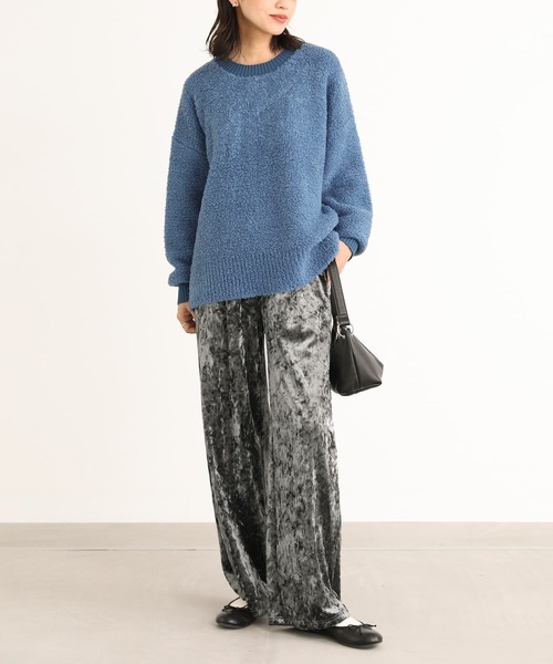 n'OrLABEL（ノアールレーベル）の「『クラッシュベロアワイドパンツ』（その他パンツ・レディース・ネイビー/ブラウン/チャコール・1/2）」の11枚目の写真