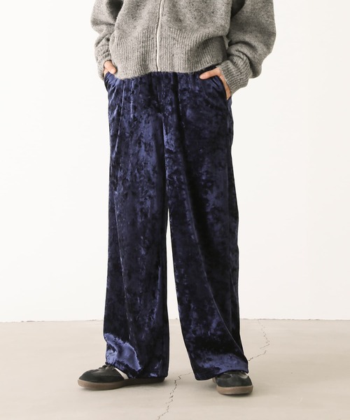 n'OrLABEL（ノアールレーベル）の「『クラッシュベロアワイドパンツ』（その他パンツ・レディース・ネイビー/ブラウン/チャコール・1/2）」の13枚目の写真