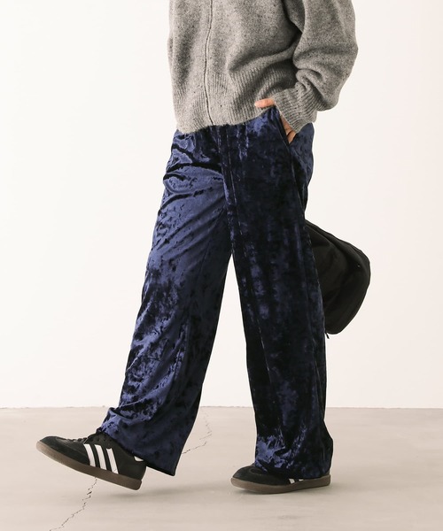 n'OrLABEL（ノアールレーベル）の「『クラッシュベロアワイドパンツ』（その他パンツ・レディース・ネイビー/ブラウン/チャコール・1/2）」の5枚目の写真