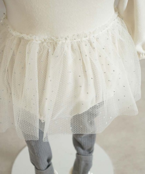 10mois（ディモワ）の「【10mois(ディモワ)】星チュールベロアボディオール 70cm・80cm（ロンパース・キッズ・クリーム/ライトグレー・70cm/80ｃｍ）」の12枚目の写真