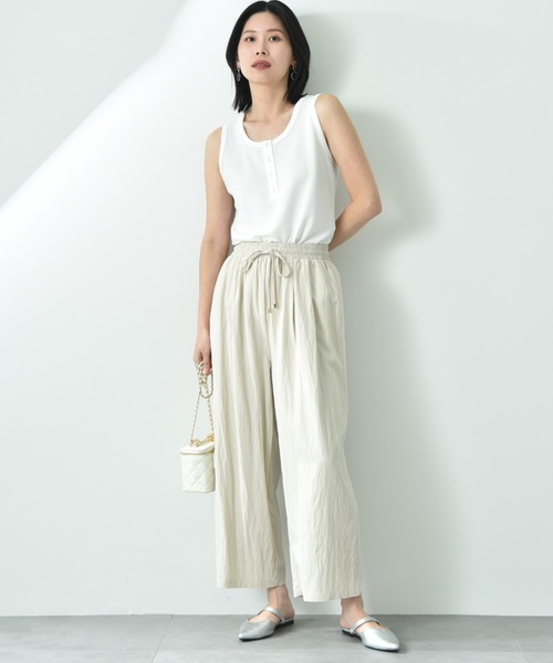 INTERPLANET（インタープラネット）の「レーヨンナイロンイージーパンツ（その他パンツ・レディース・アイボリー/グレー/ブラック・FREE）」の4枚目の写真