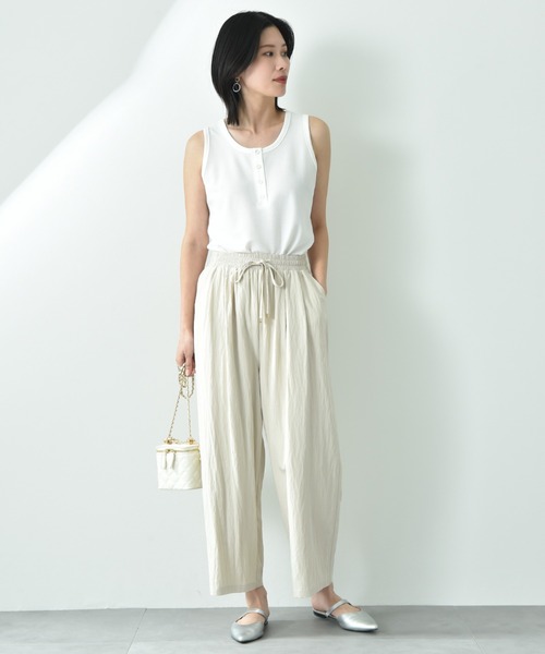 INTERPLANET（インタープラネット）の「レーヨンナイロンイージーパンツ（その他パンツ・レディース・アイボリー/グレー/ブラック・FREE）」の6枚目の写真