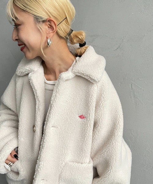 DANTON（ダントン）の「[DANTON/ダントン] ライトボア カバーオールジャケット（カバーオール・レディース・チャコールグレー/ライトベージュ・M）」の2枚目の写真