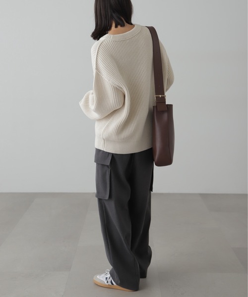 FREE'S MART（フリーズマート）の「◆畦チュニック丈ニット（ニット/セーター・レディース・ホワイト/ブラック/ブルー/ブラウン・FREE）」の12枚目の写真