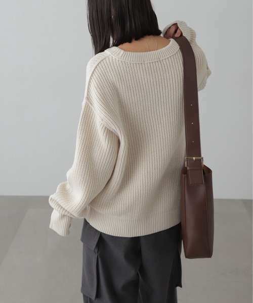 FREE'S MART（フリーズマート）の「◆畦チュニック丈ニット（ニット/セーター・レディース・ホワイト/ブラック/ブルー/ブラウン・FREE）」の15枚目の写真